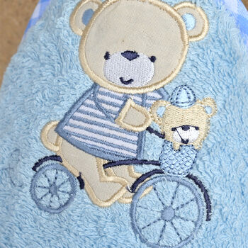 Personalised Baby Hooded Towel Teddy Bear Bath Robe, 7 of 8