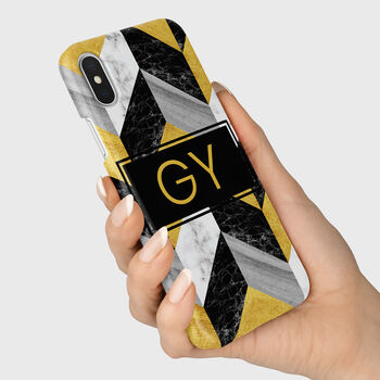 Personalised Black Gold Marble Phone Case, 3 of 6