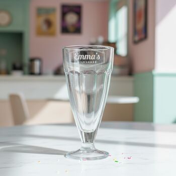 Personalised Retro Ice Cream Sundae Milkshake Glass, 2 of 2