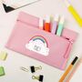Personalised Rainbow Pencil Case In Pink, thumbnail 2 of 2
