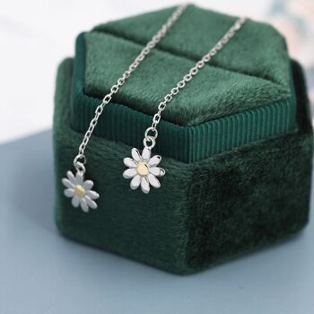 Sterling Silver Tiny Daisy Flower Ear Threaders, 5 of 11