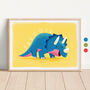 Personalised Dinosaur Name Print Featuring Triceratops, thumbnail 1 of 10