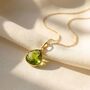 18ct Gold Plated Peridot August Birthstone Necklace, thumbnail 1 of 4