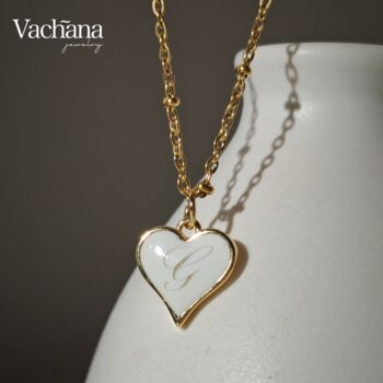 Initial Enamel Heart Necklace, 2 of 5