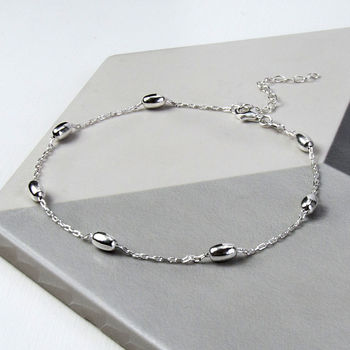 Sterling Silver Dew Drop Anklet, 5 of 10