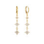 Romilly Crystal Gold Droplet Star Huggie Earrings, thumbnail 1 of 2