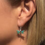 Silver Turquoise Dragonfly Necklace And Earring Set, thumbnail 6 of 10