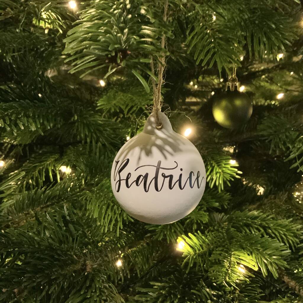 Personalised Calligraphy Christmas Bauble By Leigh Calligraphy ...