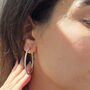 Big Round 40mm Hoop Silver Earrings With Crystals, thumbnail 4 of 6