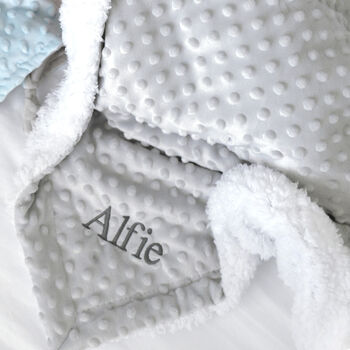 Personalised Grey Bobble Sherpa Baby Blanket, 3 of 8