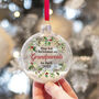 1st Christmas As Grandparents Glitter Glass Bauble, thumbnail 1 of 2
