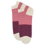 Oxford Stripe And Classic Burgundy Men's Trainer Socks, thumbnail 4 of 7