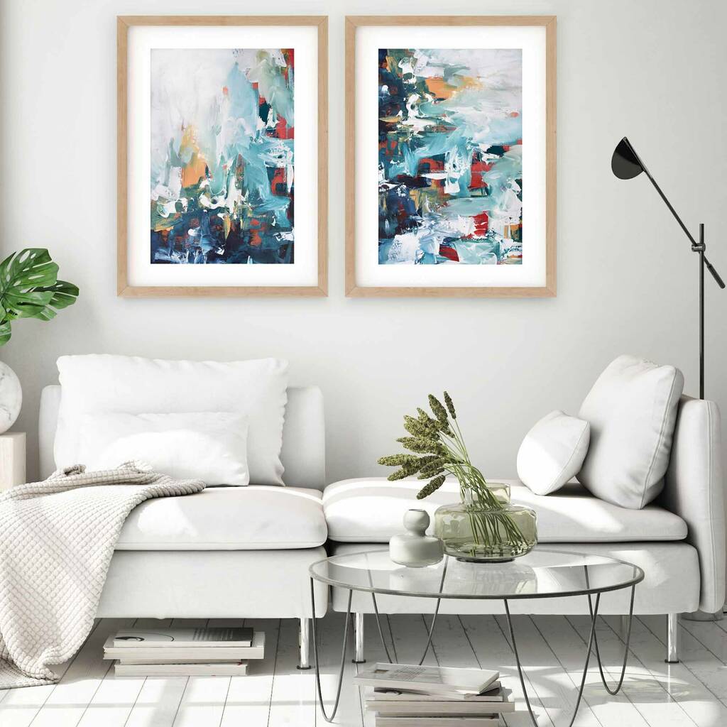Large Art Print Set Of Two Framed Wall Art By Abstract House Notonthehighstreet Com