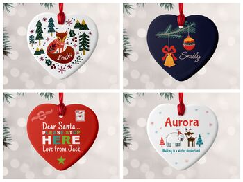 Personalised Heart Christmas Tree Decoration, 4 of 12