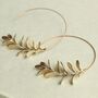 Botanical Leaf Hoop Earrings, thumbnail 1 of 2