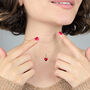 Ruby July Birthstone Love Heart Pendant Necklace, thumbnail 3 of 4