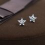 Opal Cz Star Stud Earrings In Sterling Silver, thumbnail 3 of 12