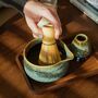 Matcha Tea Making Set In Blue And Brown Reactive Glaze, thumbnail 9 of 11