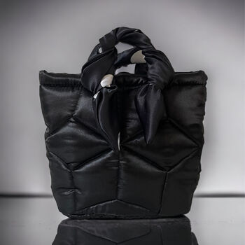 Black Silk Satin Evening Bag Made In Italy, 2 of 3