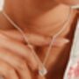Pink Cubic Zirconia Lotus Sterling Silver Necklace, thumbnail 7 of 9