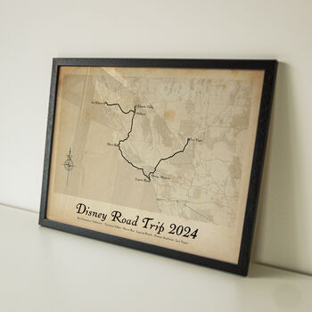 Personalised Vintage Travel Map For Any Trip Or Journey, 4 of 6