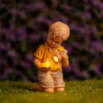 Solar Boy Duck Garden Ornament LED Outdoor Lighting, 5 of 5