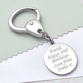 Child's Drawing Engraved Silver Keyring, 2 of 5