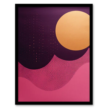 Golden Plum Abstract Purple Pink Sun Wall Art Print, 5 of 6