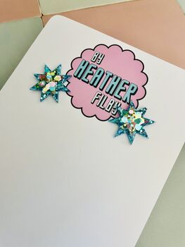 Star Glitter Resin Stud Earrings – Double Star Statement Stud Glitter Resin Earrings, 8 of 8