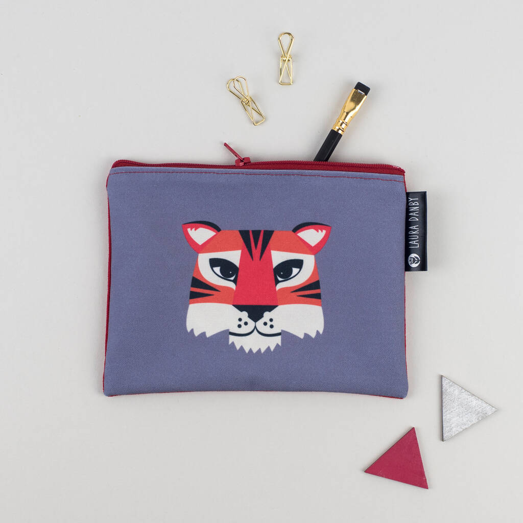 Tiger Bag And Purse / Pencil Case Gift Set By Laura Danby