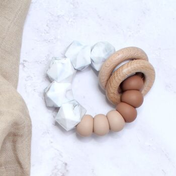 Marble Two Tone Teething Rattle, 7 of 7