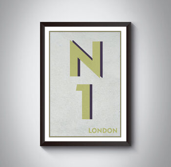 N1 Islington, Kings Cross London Postcode Print, 9 of 9