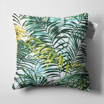 Green And Yellow Tropical Fern Leaves Cushion Cover, 5 of 7