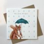 Squirrel With An Umbrella Card, thumbnail 1 of 4
