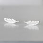 Sterling Silver Feather Earrings Studs, thumbnail 1 of 5