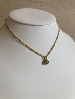 18 K Gold Plated Mint Green Pendant Necklace, 4 of 5