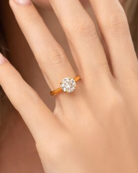 Two Ct Round Solitaire Moissanite Engagement Ring, 7 of 9