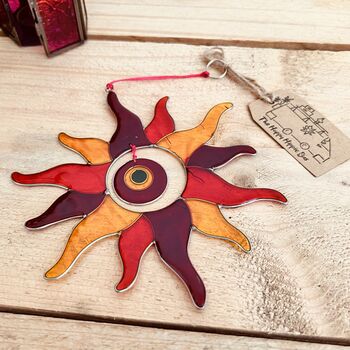 Vibrant Orange And Red Sunshine And Rays Sun Catcher, 4 of 5