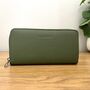 Faux Leather Textured Purse In Dark Sage, thumbnail 1 of 3
