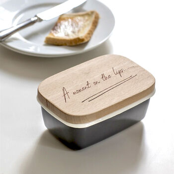 Farmhouse 'A Moment On The Lips' Enamel Butter Dish, 2 of 6