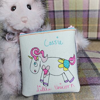Personalised Unicorn Purse, Embroidered, 2 of 12