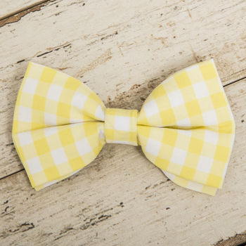 The Hampstead Yellow Dog Collar Bow Tie And Lead Set, 5 of 6