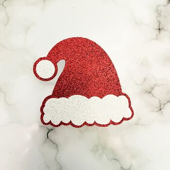 Six X Santa Hat Christmas Drinks Toppers, Champagne Toppers, Festive Cocktails, 5 of 7