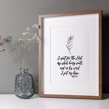 I Wait For The Lord Print Psalm 130:Five Christian Print, 4 of 5