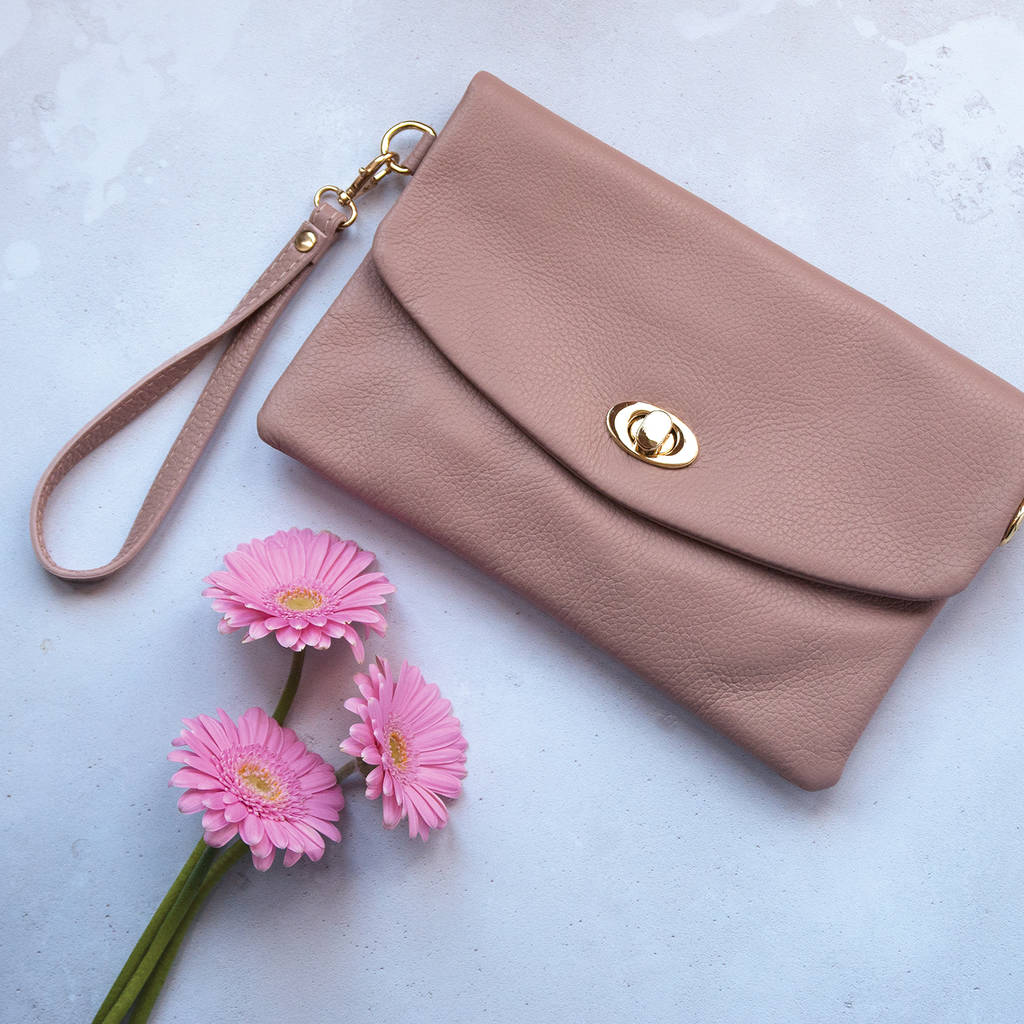 Pastel Soft Italian Leather Lined Clutch By Grace & Valour