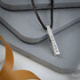 Travel Rune Silver And Cord Bar Necklace, thumbnail 6 of 6