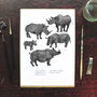 Crash Of Rhinos Art Print, thumbnail 1 of 8