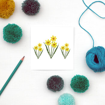 Three Daffodil Greetings Card, 2 of 2
