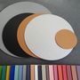 Set Of Four Large Round Leather Placemats, thumbnail 5 of 8