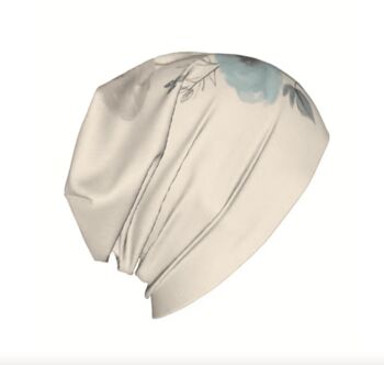 Chemo Headwear Beanie Hat Bandana Mixed Blue Flowers Super Soft, 3 of 6